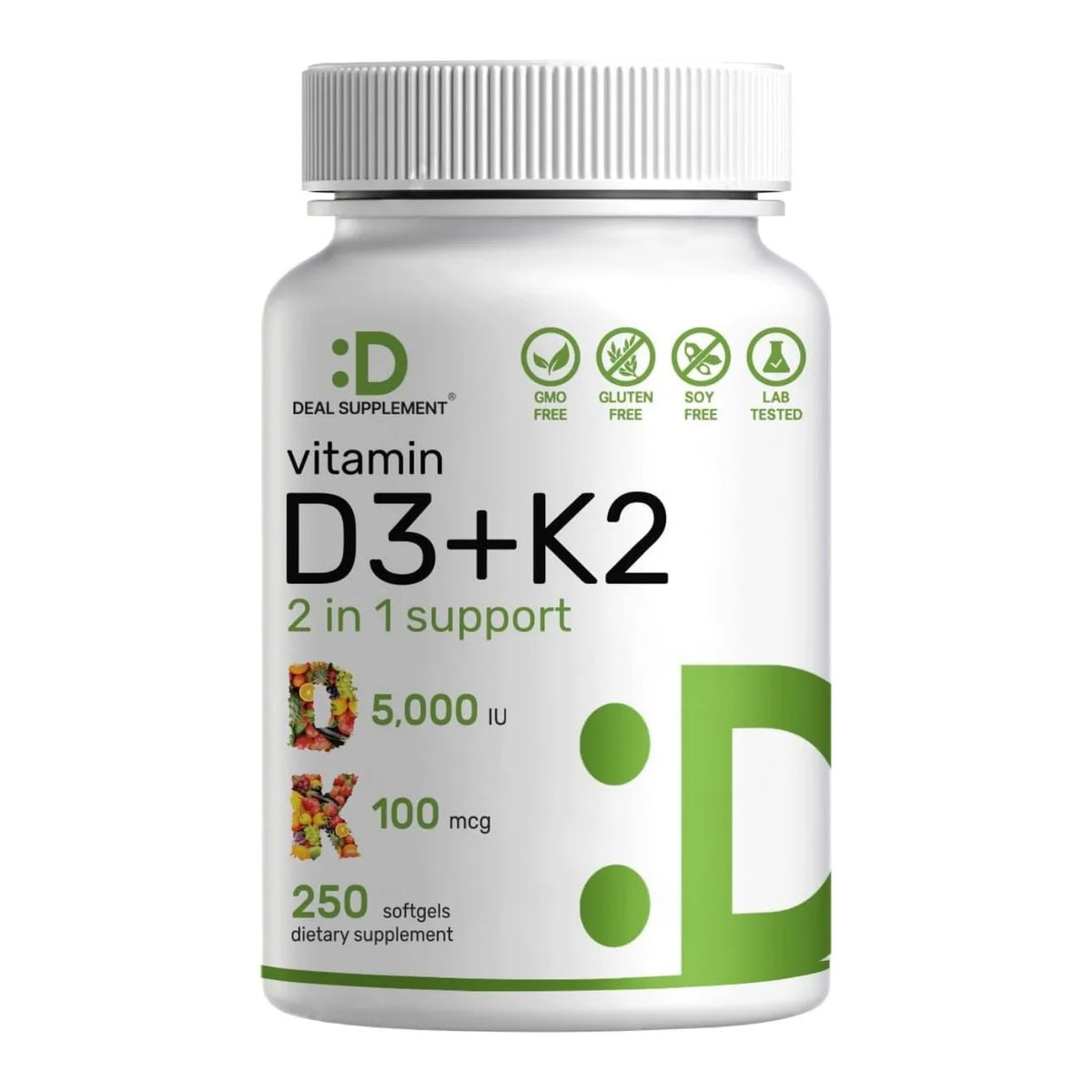 VITAMINA D3 K2 DEAL 5,000 IU 250 CAPSULAS