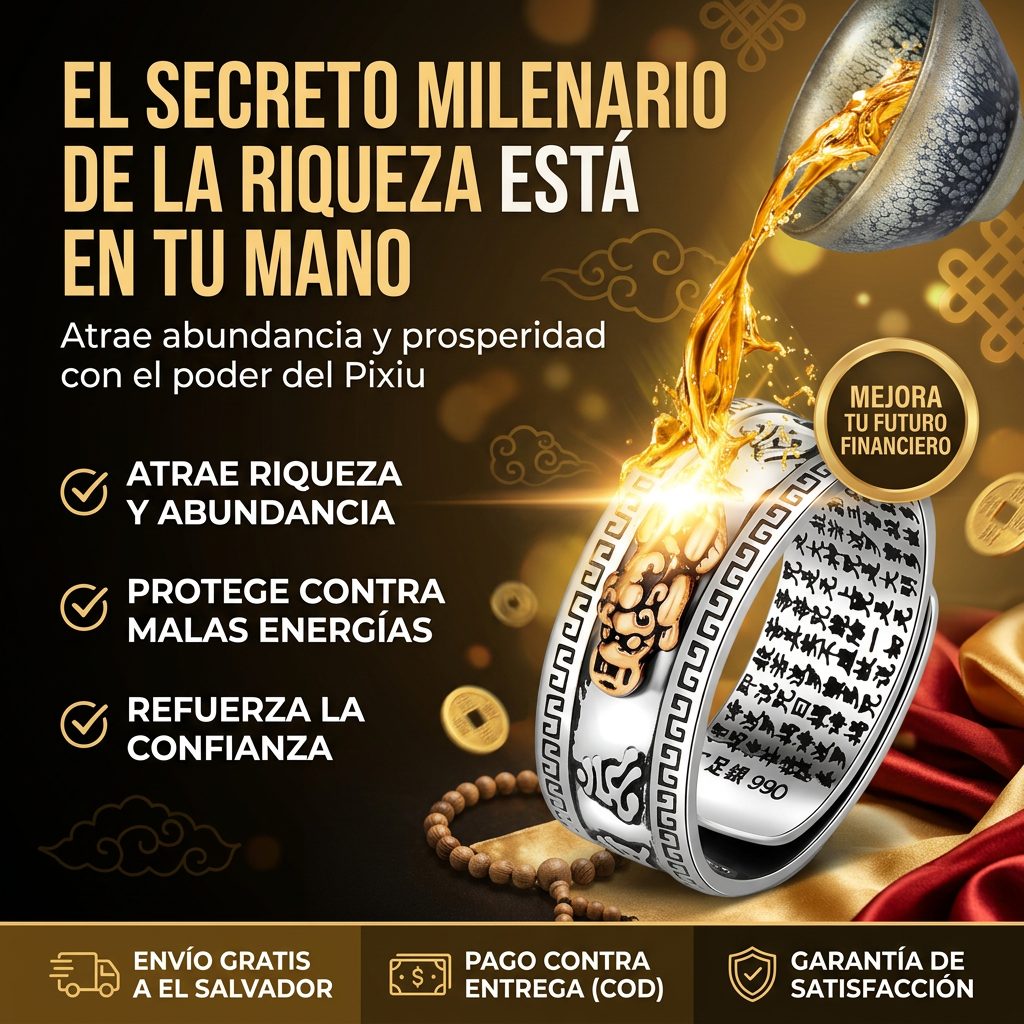 Anillo Feng Shui Pixiu de la Riqueza