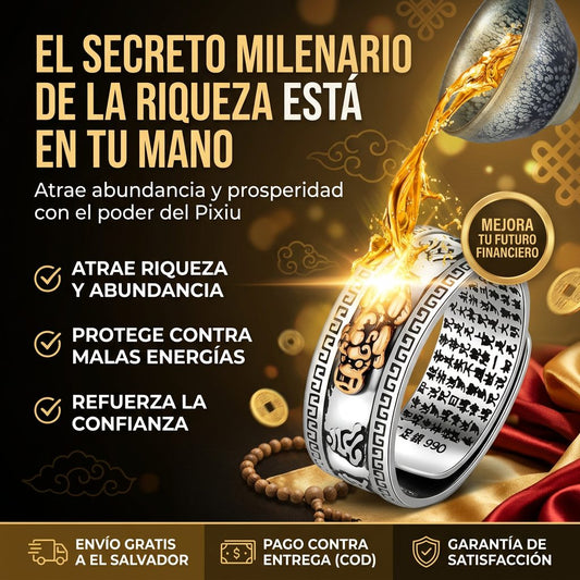 Anillo Feng Shui Pixiu de la Riqueza